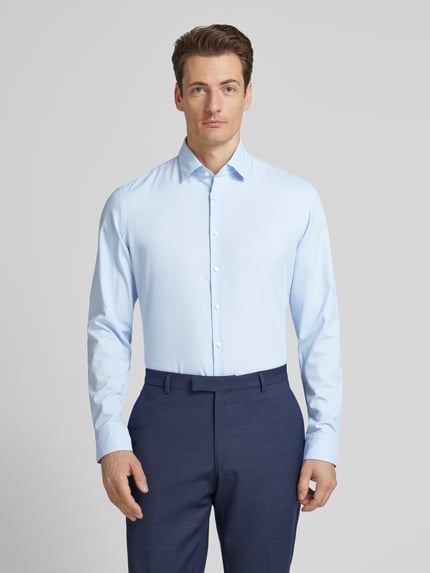 Jake*s Slim Fit Business-Hemd mit Kentkragen Bleu 4