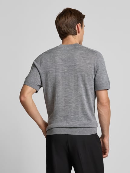Selected Regular Fit T-Shirt aus reiner Wolle Mittelgrau 5