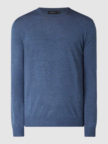 Matinique Strickpullover aus Schurwolle Modell 'Margrate Merino' Hellblau 2