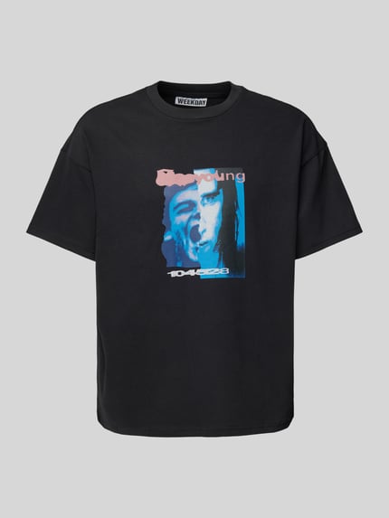 Weekday T-Shirt mit Motiv-Print Black 2