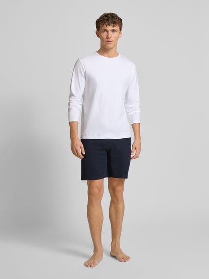 BOSS Regular Fit Sweatshorts mit Strukturmuster Marine 1
