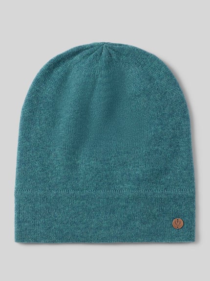 Produktfoto, Beanie aus reinem Kaschmir von FRAAS, turkusowa czapka beanie z kaszmiru, aplikacja z metką, ozdobny szew, miękka tekstura