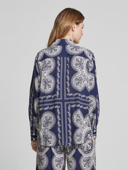 Seidensticker Regular fit overhemdblouse met doorknoopsluiting Marineblauw - 5