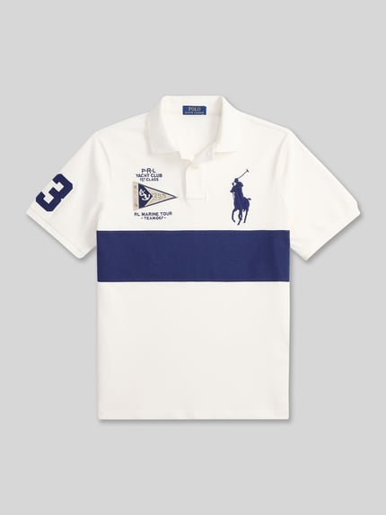 Polo Ralph Lauren Relaxed Fit Poloshirt aus reiner Baumwolle mit Kontraststreifen Marine 2