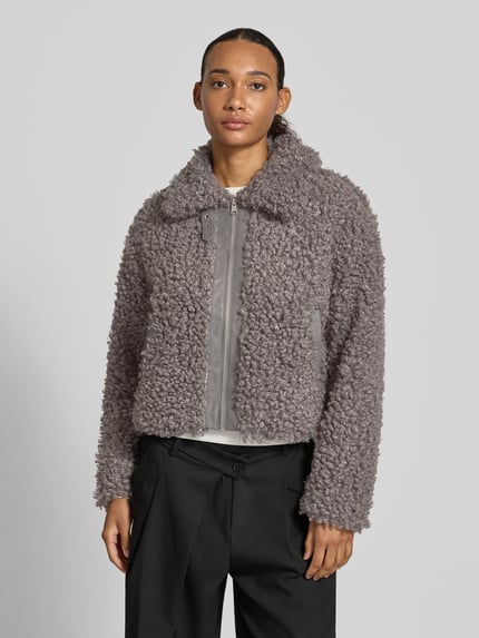 ONLY Teddyjacke mit hohem Kragenmodell Graphit 4