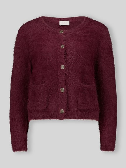 ROBE LÉGÈRE Regular fit gebreid jack van katoenmix Bordeaux - 2
