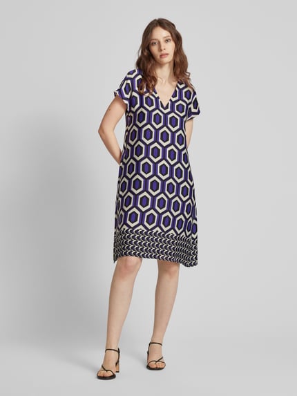 ROBE LÉGÈRE Knielange jurk met grafisch motief Paars - 1