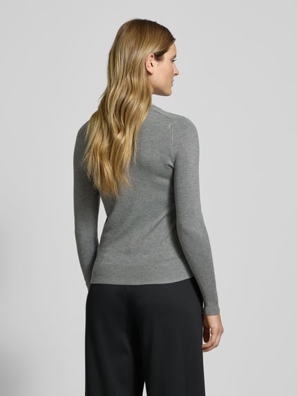 Christian Berg Woman Strickpullover mit gerippten Abschlüssen Silber Melange 5