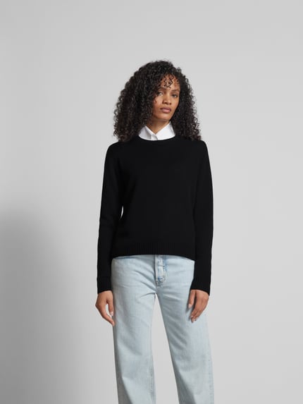 Juvia Pullover mit gerippten Abschlüssen Black 4