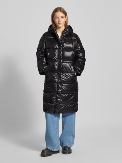 Calvin Klein Jeans Regular Fit Steppmantel mit Logo-Print Modell 'Shine' Black 4