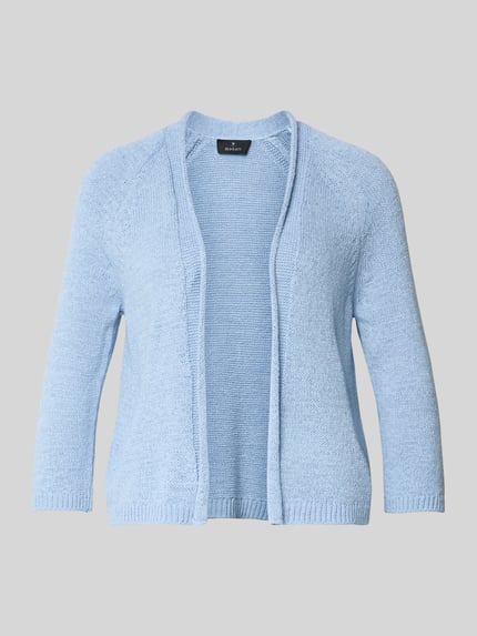 Produktfoto, Cardigan mit offener Front von monari in Hellblau mit Strick-Optik, Gerippte-Abschlüsse, Unifarbenes-Design, 3/4-Ärmellänge