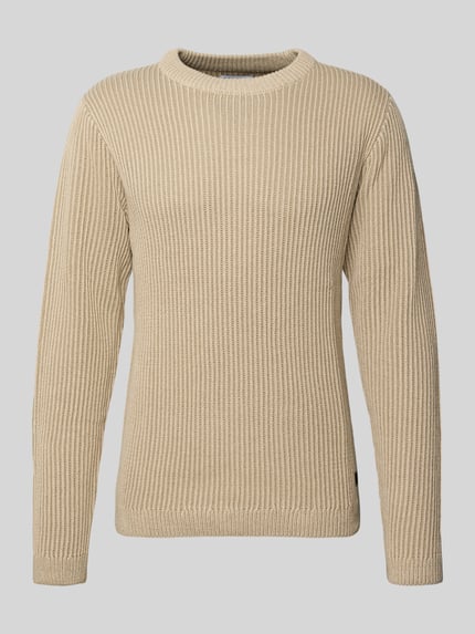 JACK & JONES Gebreide pullover met ribboorden, model 'DOVER' Beige - 2
