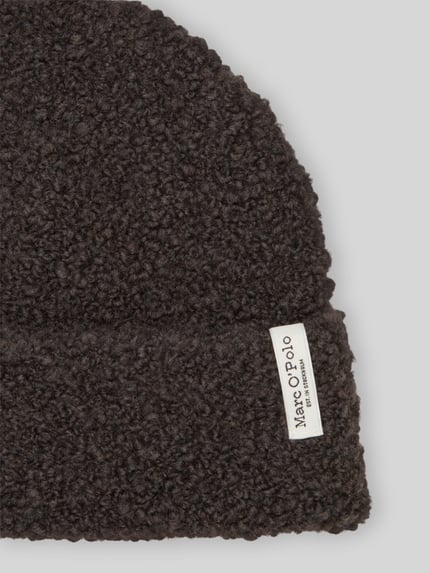 Marc O'Polo Mütze mit Label-Schriftzug aus Schurwolle Dunkelbraun 2