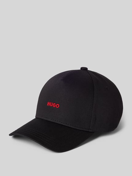 HUGO Baseballpet met labelstitching, model 'Cara' Zwart - 1