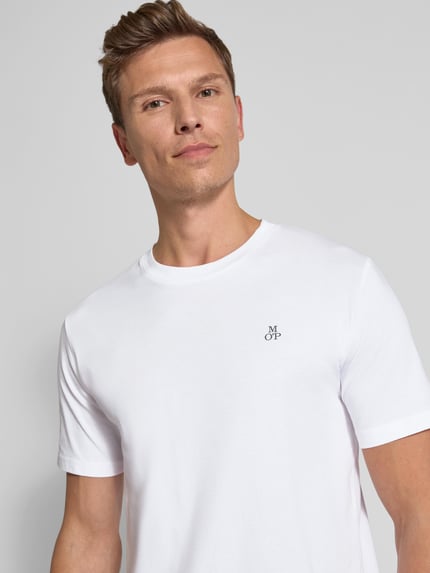 Marc O'Polo Regular Fit T-Shirt aus reiner Baumwolle Weiss 3