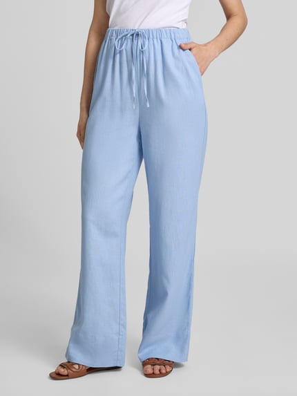 GUIDO MARIA KRETSCHMER WOMAN Stoffhose aus Leinen-Viskose-Mix Modell 'MATHILDA' Bleu 4
