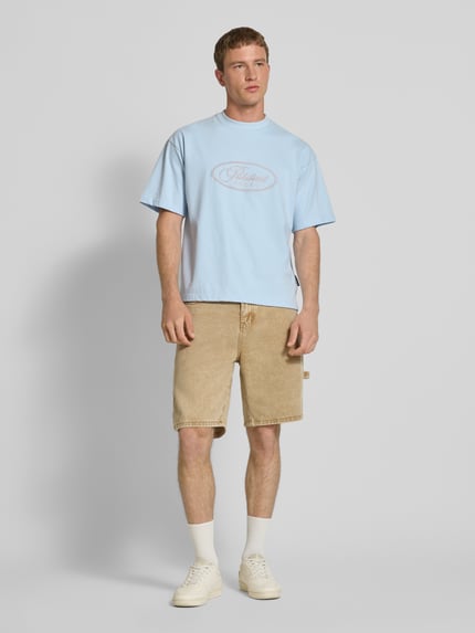PROHIBITED T-shirt met ronde hals Lichtblauw - 1