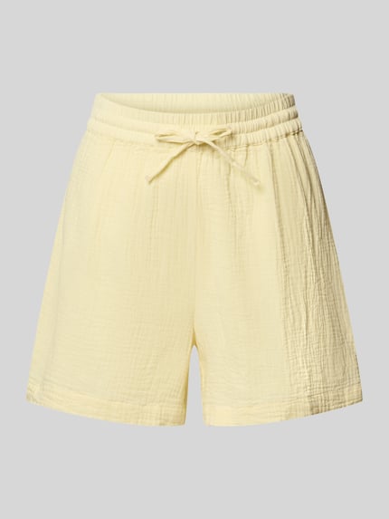 Produktfoto, Comfort Fit Shorts uit puur katoen model 'SASTINA' van Pieces, look: effen, mousseline textuur, elastische boord, zij-steekzakken