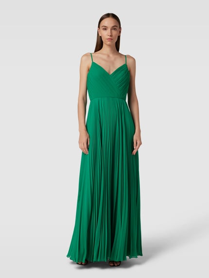 Mascara Jurk met spaghettibandjes en effen design Groen - 4