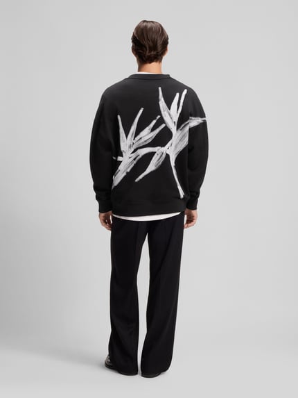 HUGO Bluza oversized z nadrukiem z tyłu Czarny 5