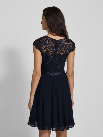 Jake*s Cocktail Cocktailkleid mit Häkelspitze Marine Melange 5