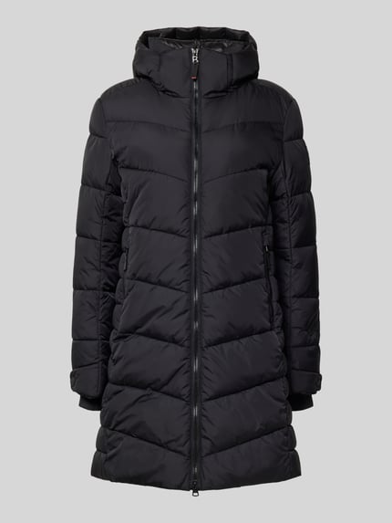 FIRE + ICE Gewatteerde lange jas met tweewegsritssluiting, model 'AENNY3' Black - 2