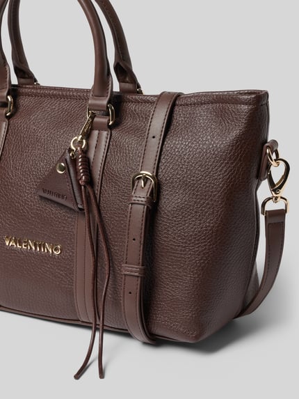 Produktfoto, Shopper met afneembare schouderband model 'MAURY' van Valentino Bags, effen kleuren leerlook, logo-opschrift, metalen accenten, hanger, ritssluiting, draagband, schouderband, binnenzak, ritszak, binnenvak, hoofdvak, ritsvak, steekvak, indeling
