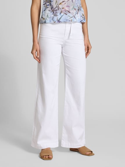 Marc Cain Wide Leg Hose mit Gürtel Weiss 4