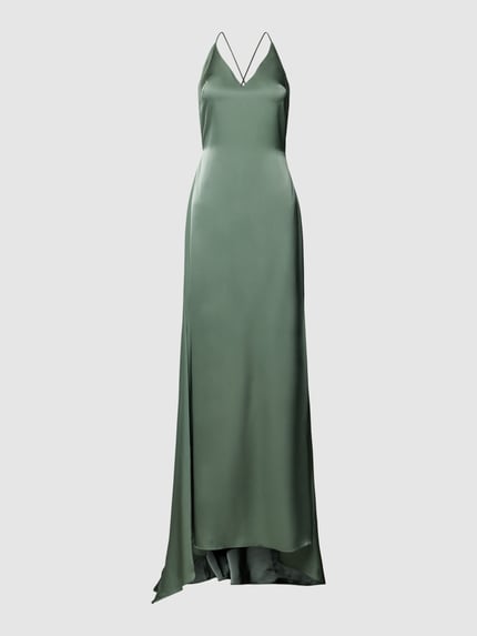 Mascara Abendkleid aus Satin mit Schnürung Gruen 2