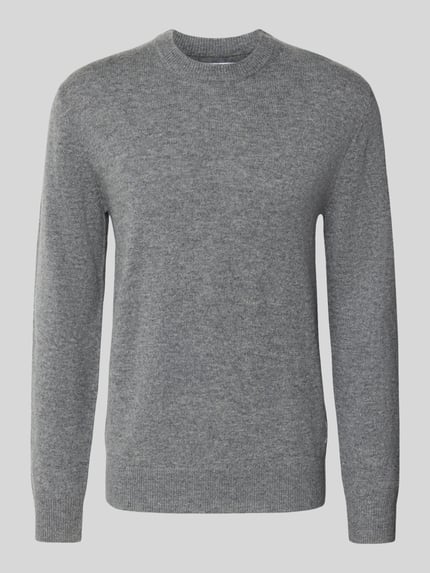Strickpullover aus Lammwolle mit Rundhalsausschnitt Shop The Look MANNEQUINE