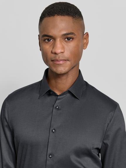 OLYMP No. Six Super Slim fit zakelijk overhemd van katoenmix Antraciet - 3