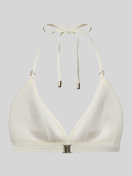Produktfoto, Bikini-Oberteil in Triangel-Form Modell 'Millor Beach' von JOOP! Collection, mieszanka materiałów z dodatkiem streczu, dopasowany krój, wiązanie, kremowy kolor, gładka faktura