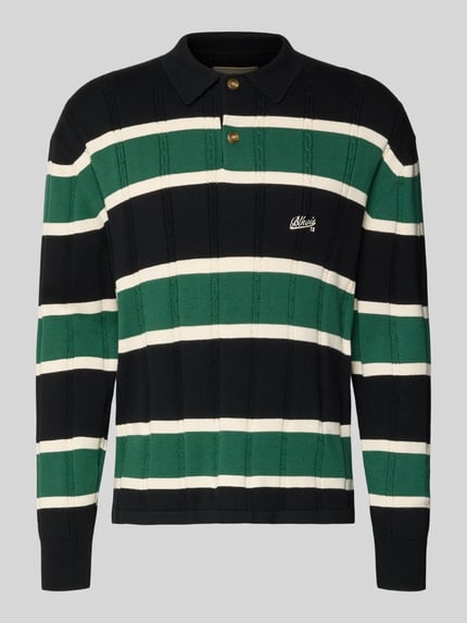 Strickpullover mit Polokragen und Label-Stitching Shop The Look MANNEQUINE