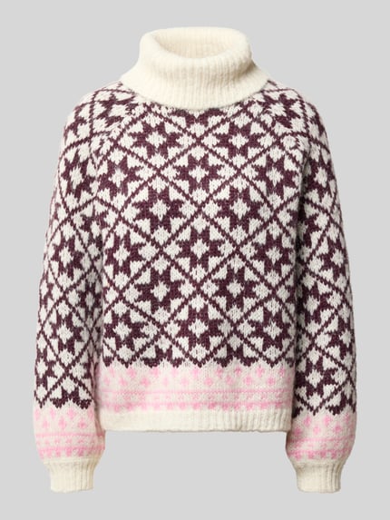 ONLY Rollkragenpullover mit Ballonärmeln Ecru 1