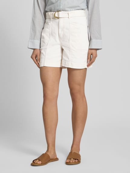 VILA High waist korte broek met riem, model 'OLA' Offwhite - 4
