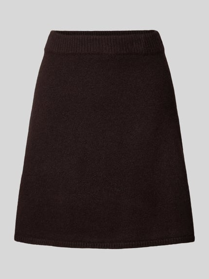 Neo Noir Minirok met wol model 'Gisa' Donkerbruin - 2