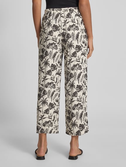 Jake*s Collection Wide leg stoffen broek met steekzakken Beige - 5
