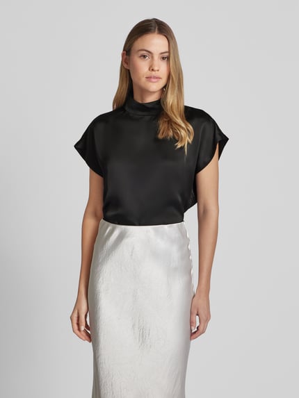 HUGO Bluzka o kroju slim fit z stójką model 'Caneli' Czarny 4