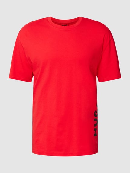 HUGO Relaxed Fit T-Shirt mit Label-Print Rot 2