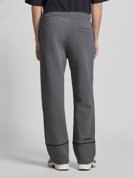 REVIEW Straight Leg Sweatpants mit elastischem Bund Dunkelgrau 5