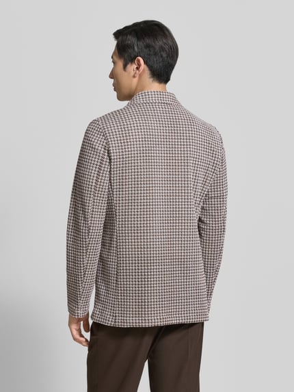 Zuitable Slim Fit 2-Knopf-Sakko aus Baumwoll-Mix Dunkelbraun 5