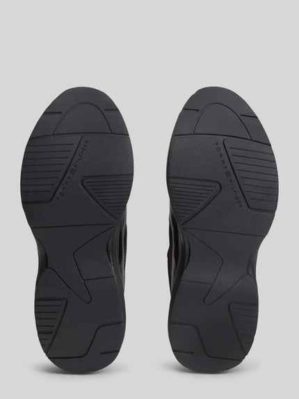 Tommy Hilfiger sneakers van echt leer met logodetails Zwart - 3