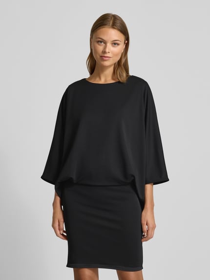 JOOP! Knielange cocktailjurk met ronde hals Zwart - 4
