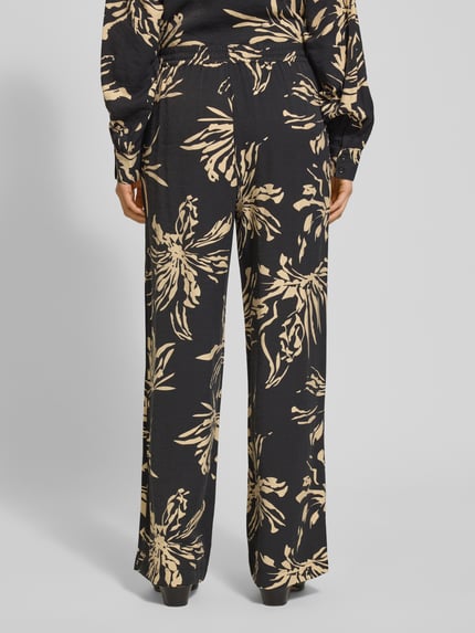 GUIDO MARIA KRETSCHMER WOMAN Relaxed fit stoffen broek van viscosemix, model 'Ayana' Zwart - 5