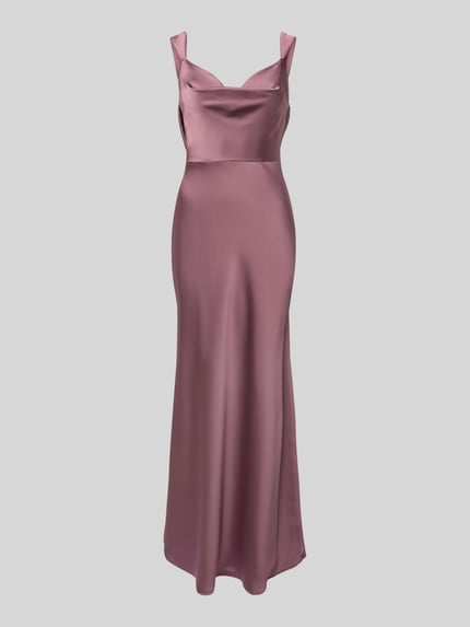 Produktfoto, Slim Fit Abendkleid aus Satin von Laona in glänzendem Rosa, ärmelloses-Design, Unifarbenes-Design, glatte Textur