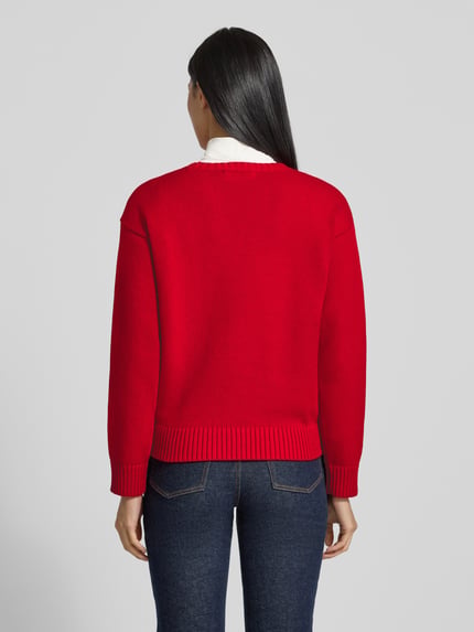 Lauren Ralph Lauren Strickpullover mit Motiv und Rundhalsausschnitt Modell 'RIEDNEE' Rot Melange 5