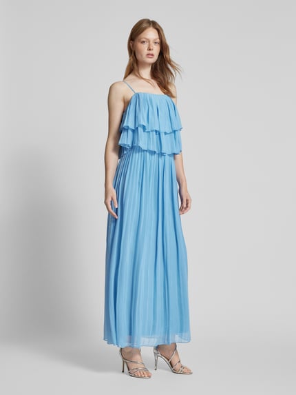 VILA Fließendes Maxikleid mit Volants Modell 'CHIFFON' Hellblau 1