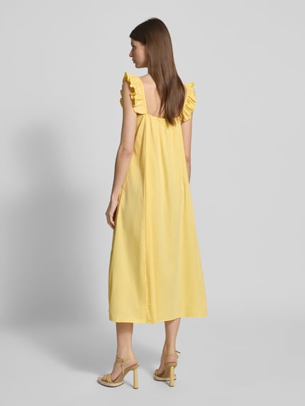 Smith and Soul Midi-jurk met ruches Pastelgeel - 5