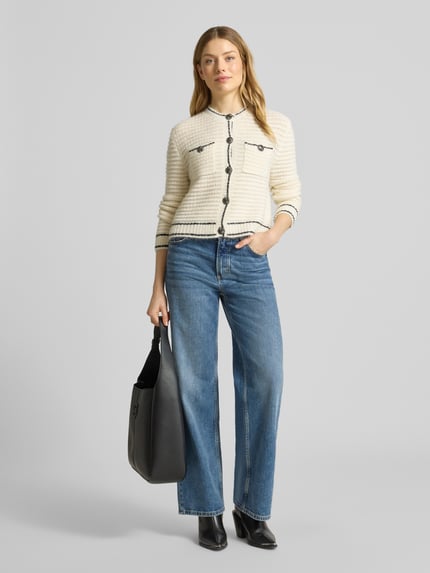 Gestuz Regular fit gebreid jack met wol model 'cleana' Beige - 1