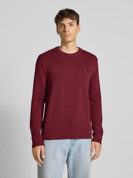 Tommy Jeans Slim Fit Pullover aus reiner Baumwolle Bordeaux 4